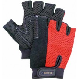 Atipick Guantes Halterofilia Mesh con Malla Acolchada-ROJO