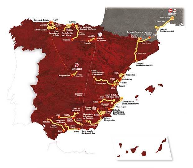La Vuelta a España 2017 recorrido