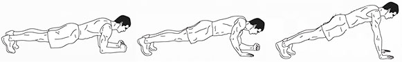 Entrenamiento para abdominales: Plancha up and down