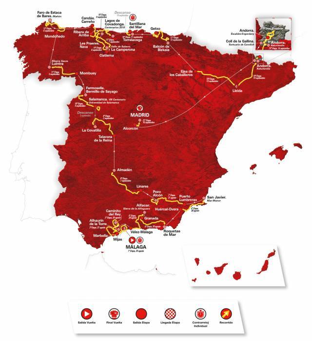 Mapa La Vuelta a España 2018
