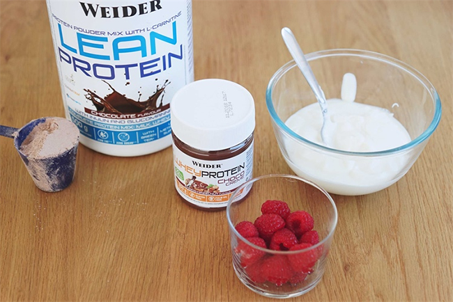 Ingredientes helado de chocolate fitness Weider